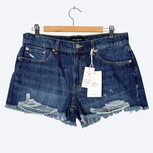 Lucky Brand NEW Womens 10/30 Boy Mid Rise Distressed Denim Cutoff Shorts $98